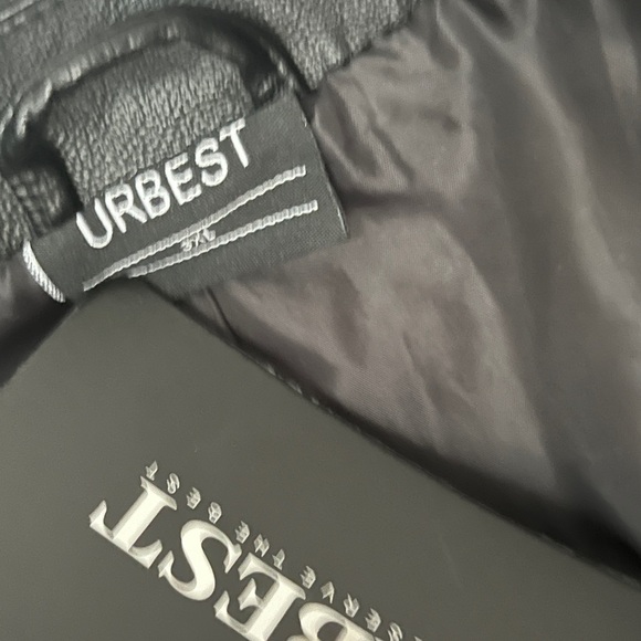 Black Faux Leather Jacket URBEST 3XL - Picture 2 of 9
